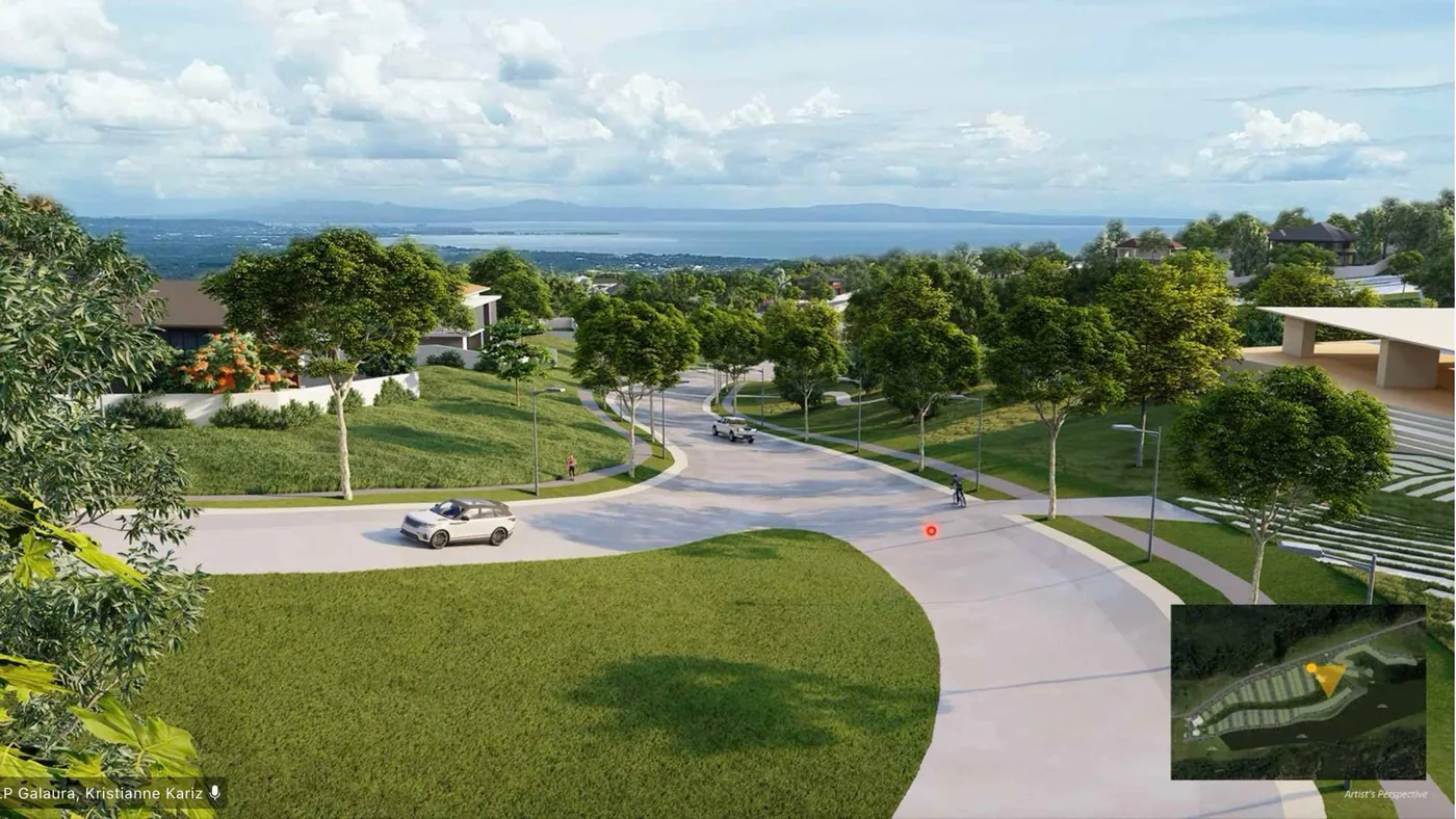 Landscaped boulevard through an estate with residential lots on both sides